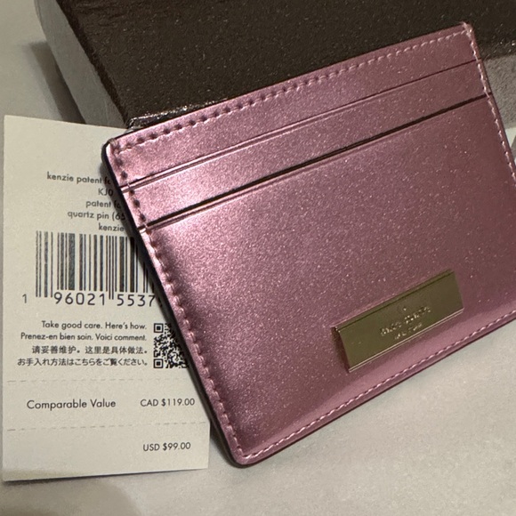 Kate Spade Metallic Quartz Pink Card Holder - Picture 5 of 10